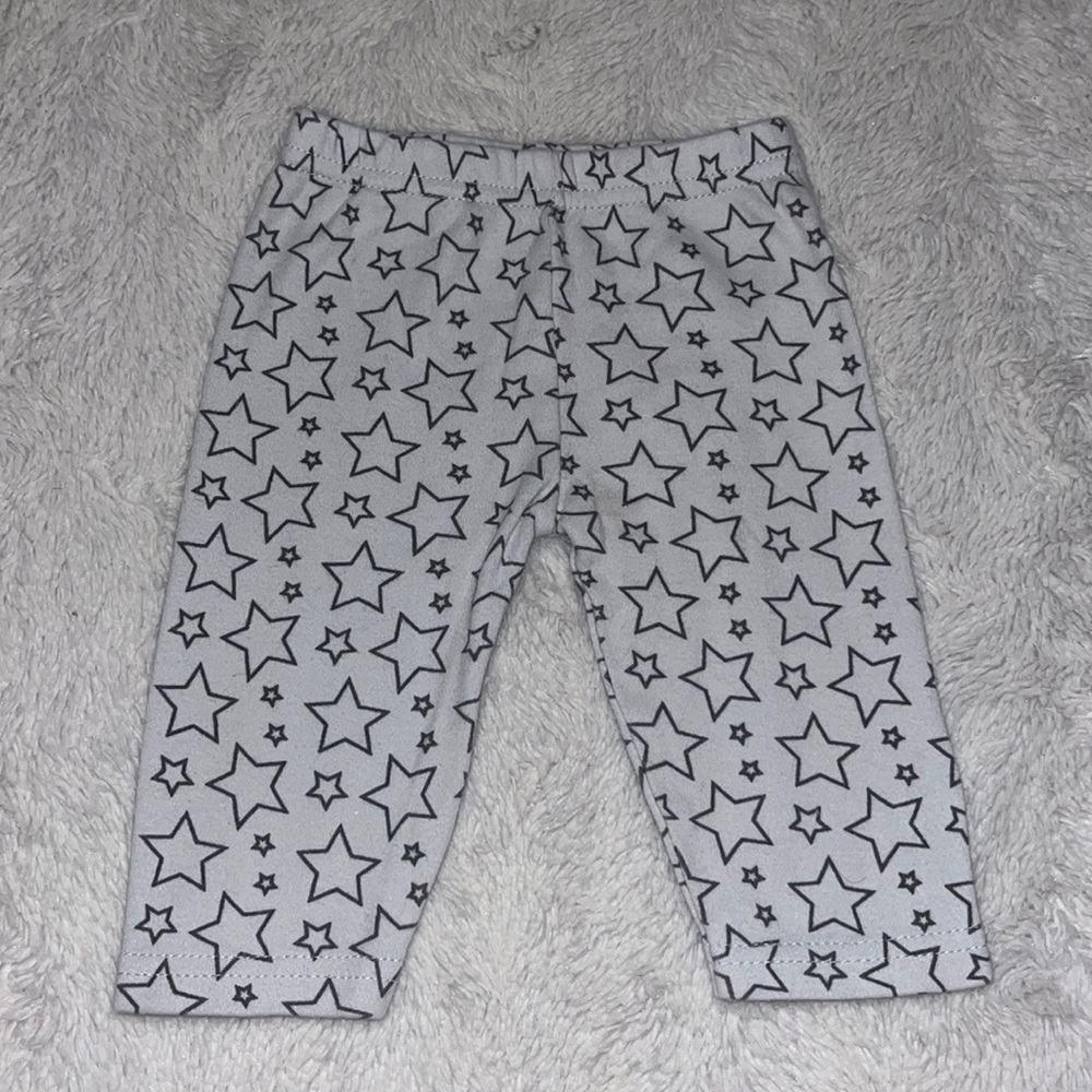 (3 for $10) baby mode 3-6 month gray star pants gender neutral baby clothing